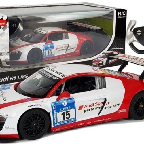 RC Auto Audi R8 LMS Rastar 1:14 bielo-červená